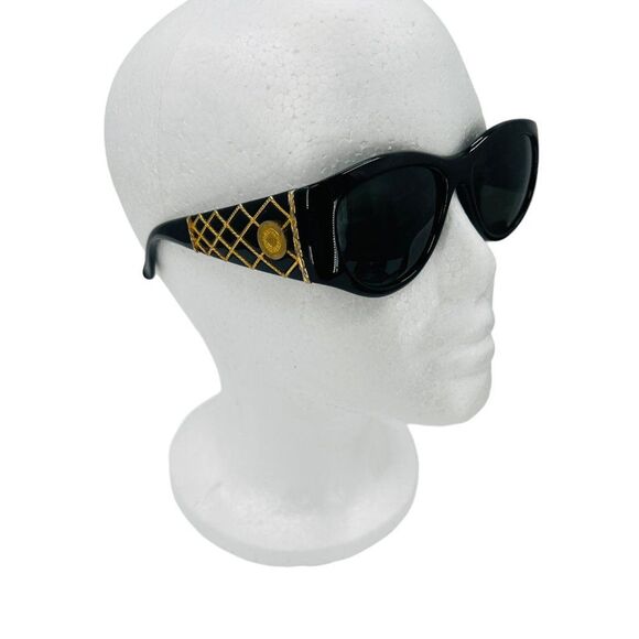 Vintage 90’s Rochas Paris Black Gold Statement Sunglasses Mod 901901 Made France main image 10